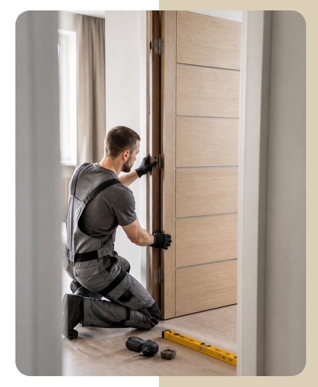 Установка шпонированной двери в Нижнекамске по цене от 4563 р. | Дверной